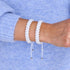 White | Silver | Cheshire Glass Double Macrame Bracelet